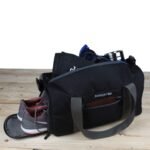 Dynotrek Fastbod Gym Bag for Men & Women with Separate Shoe Compartment | Convertible Duffel-to-Backpack | Lightweight Polyester Gym & Travel Bag (Black)