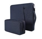 Dynotrek Zipper 14 to 15 inch Laptop Sleeve/Case/Cover with Charger Pouch Hand Bag Compatible Surface Pro 9 8 7/Go 2 3, MacBook Air 11/12, HP Asus Samsung Chromebook (Denim Black)