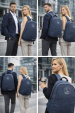 Dynotrek Atomic Basics 15.6-Inch Laptop Backpack | 27L Water-Repellent Travel & Office Backpack for Men & Women | Lightweight, Durable PU-Coated Fabric | Denim Blue