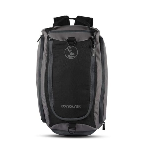Dynotrek India Nylon Sport Gym Duffle Bag 31L | Water repellent Multi-Purpose Gym, Travel & Office Bag with Shoe Compartment – Grey