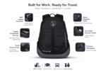 Dynotrek Tryout Fitpack 25L Laptop Cum Travel Backpack for Men & Women | Fits 15.6-Inch Laptop & 10-Inch Tablet | Lightweight, Comfortable & Organized | Black & Grey