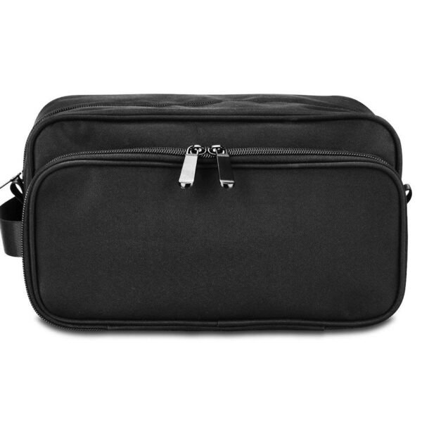 Dynotrek Flaper Toiletry Kit for Men & Women | Water-Repellent Travel Toiletry Organizer Pouch | Spacious Bathroom, Shower & Shaving Kit | Lightweight Unisex Cosmetic Bag Compatible size: Designed for up to 10.5 inch , Color -Charcoal Black
