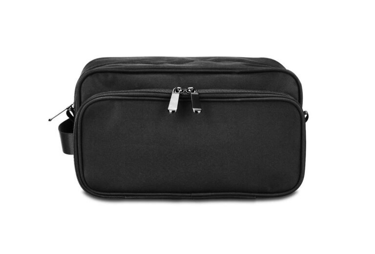 Dynotrek Flaper Toiletry Kit for Men & Women | Water-Repellent Travel Toiletry Organizer Pouch | Spacious Bathroom, Shower & Shaving Kit | Lightweight Unisex Cosmetic Bag Compatible size: Designed for up to 10.5 inch , Color -Charcoal Black