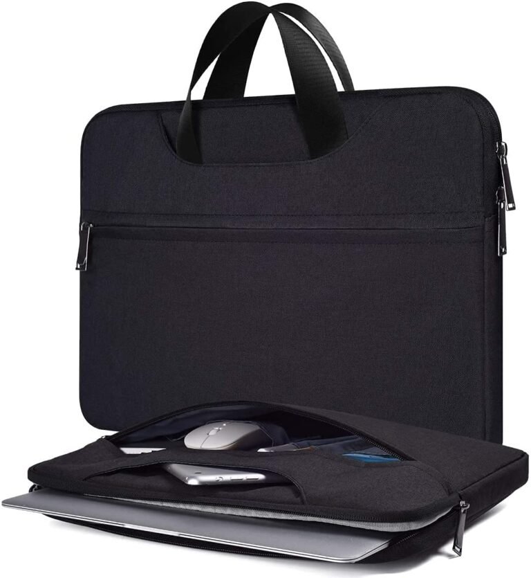 Dynotrek Helus Laptop Sleeve with Handle | Waterproof Canvas Protective Laptop Case | Shockproof Anti-Static Padded Laptop Briefcase with Accessory Pocket
