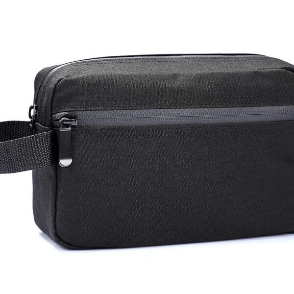 Dynotrek Nova Toiletry Bag for Men & Women | Waterproof Travel Toiletry Organizer Pouch | Portable Shaving Kit & Makeup Cosmetic Bag | Durable Polyester | Lightweight Travel Accessories Case Compatible size: Designed for up to 9.3 Inch , Color -Charcoal Black
