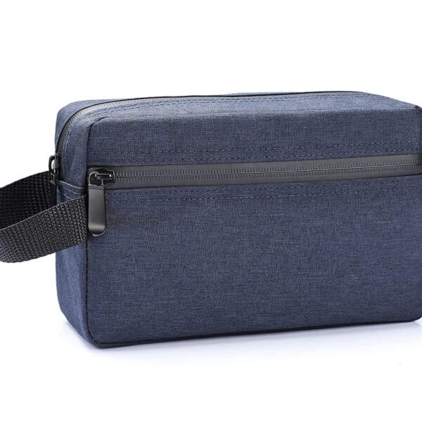 Dynotrek Nova Toiletry Bag for Men & Women | Waterproof Travel Toiletry Organizer Pouch | Portable Shaving Kit & Makeup Cosmetic Bag | Durable Polyester | Lightweight Travel Accessories Case Compatible size: Designed for up to 9.3 Inch , Color -Navy Blue