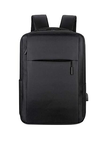 Dynotrek Techline 17.3-Inch Lightweight Laptop Backpack with USB Charging Port | Waterproof Nylon Backpack for Men & Women | Office, College & Travel Use- (Charcoal Blackk)