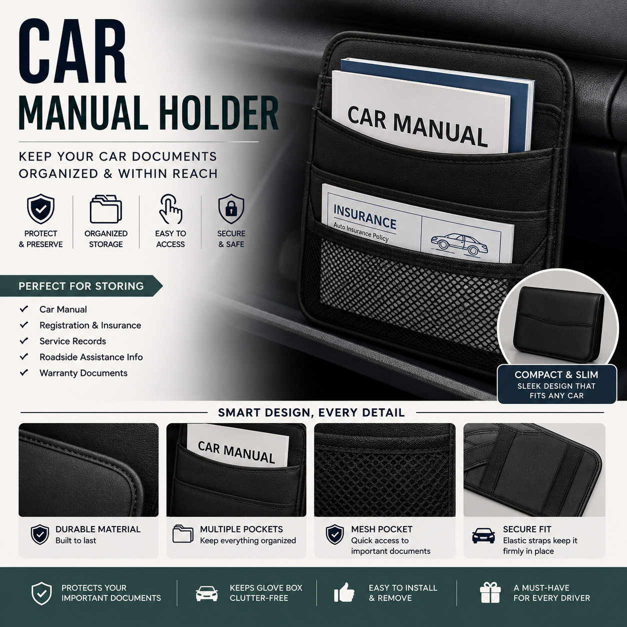 Car manual holder