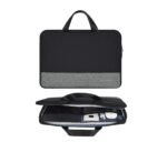 Dynotrek Azon Laptop Sleeve Case Pouch, with Handle Shockproof Protective Cover, Accessory Pocket, Briefcase Carrying Computer Hand Bag, HP, ASUS, Dell, Lenovo, Acer Compatible size: Designed for 15.6 Inch laptops, Color (Black Grey)